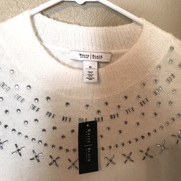 WHBM women’s short sleeve top  SIZE Medium. Bling - Picture 6 of 11